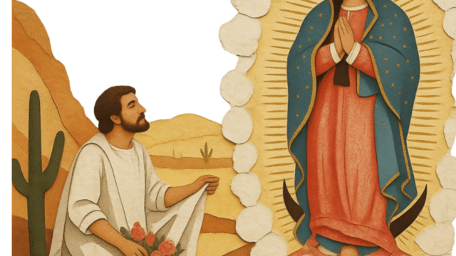 La Vierge de Guadalupe apparaissant à Juan Diego