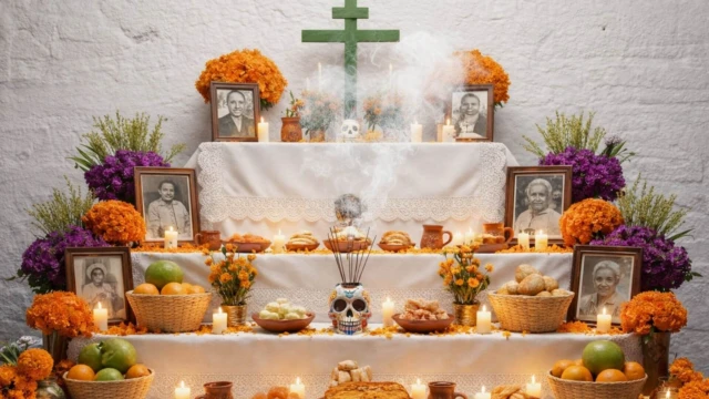 Autel de la fête des morts - Yucatán, Mexique
