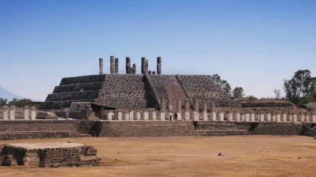 Pyramid of Quetzalcoatl in Tula - archaeological site in Mexico